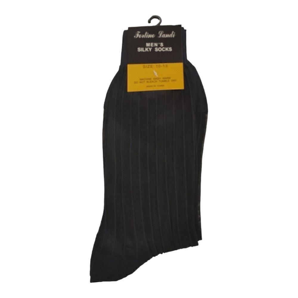 MEN'S FORTINO LANDI/ MILANO MODÀ SILKY NAVY SHEER DRESS SOCK. SO1.